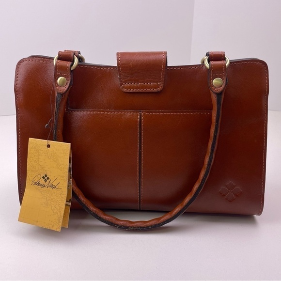 Patricia Nash Rosina Tan Tooled Leather Satchel Bag Floral Cutout Purse NWT - Picture 9 of 9